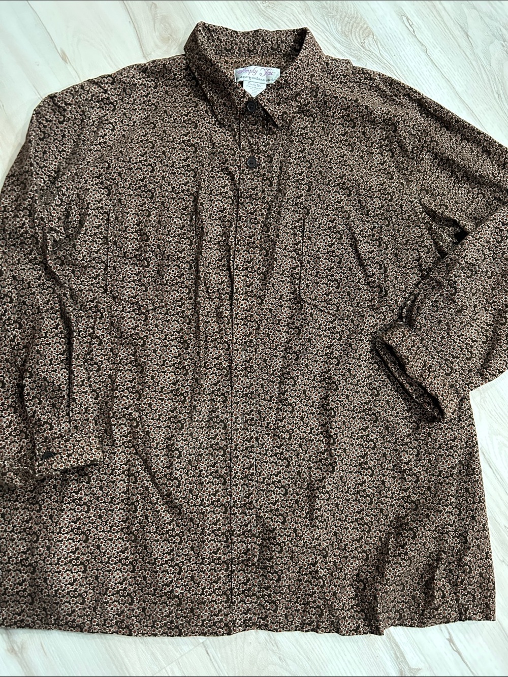 Lightweight Women’s Brown Patterned Button-down shirt Jacket